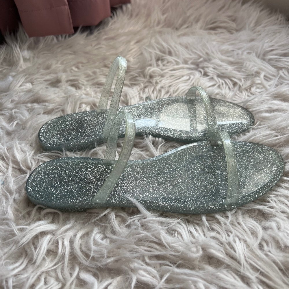 Stewart Weitzman Glitter Jelly Flats Gem